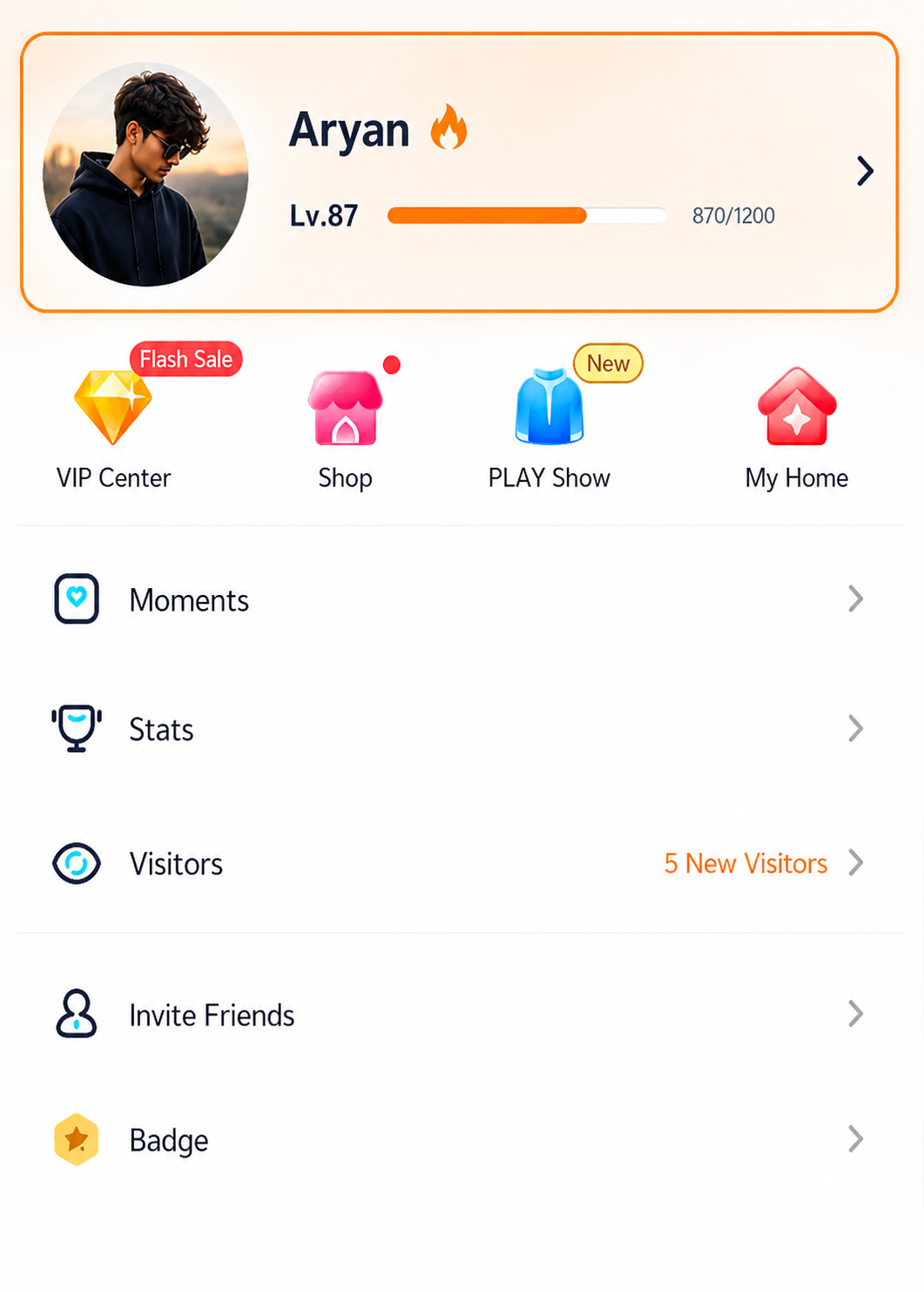 Open your profile