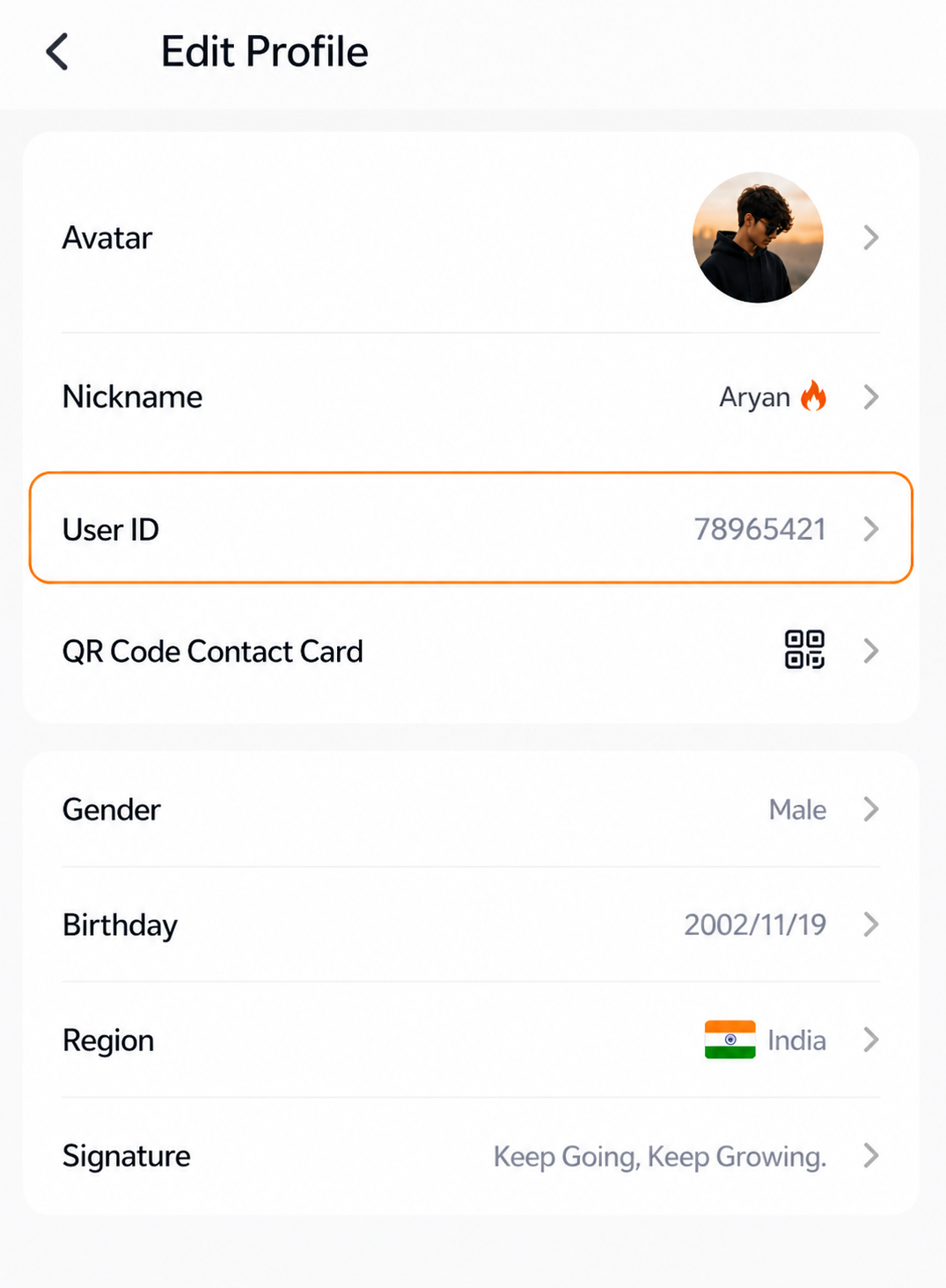 Copy your User ID